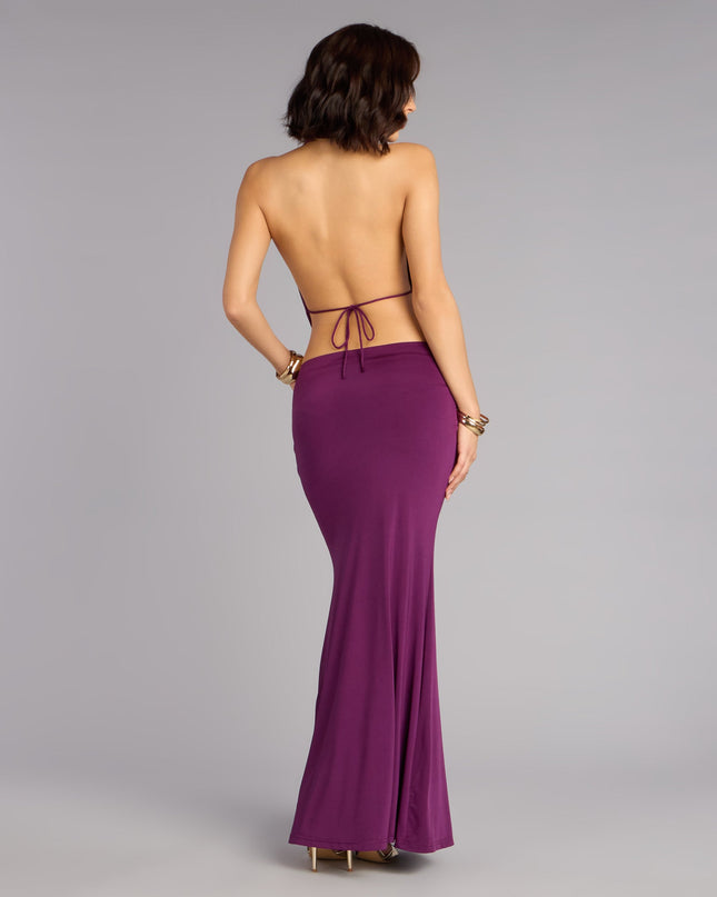 Moonlit Muse Cutout Halter Maxi Dress