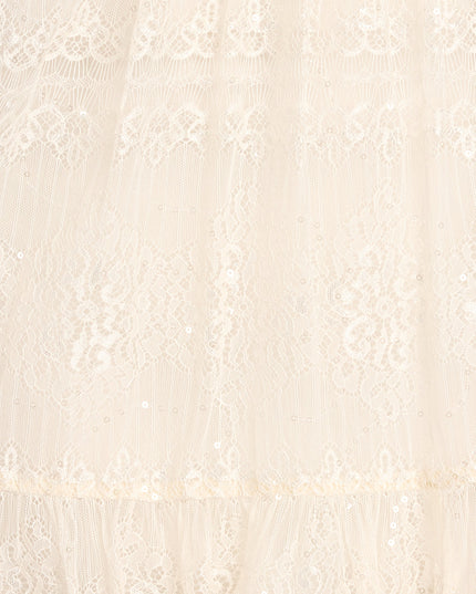 Soft Glam Sequin Lace Strapless A-Line Dress