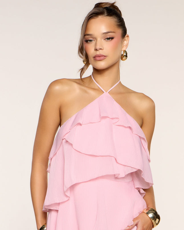 Rosé Season Ruffle Mini Dress