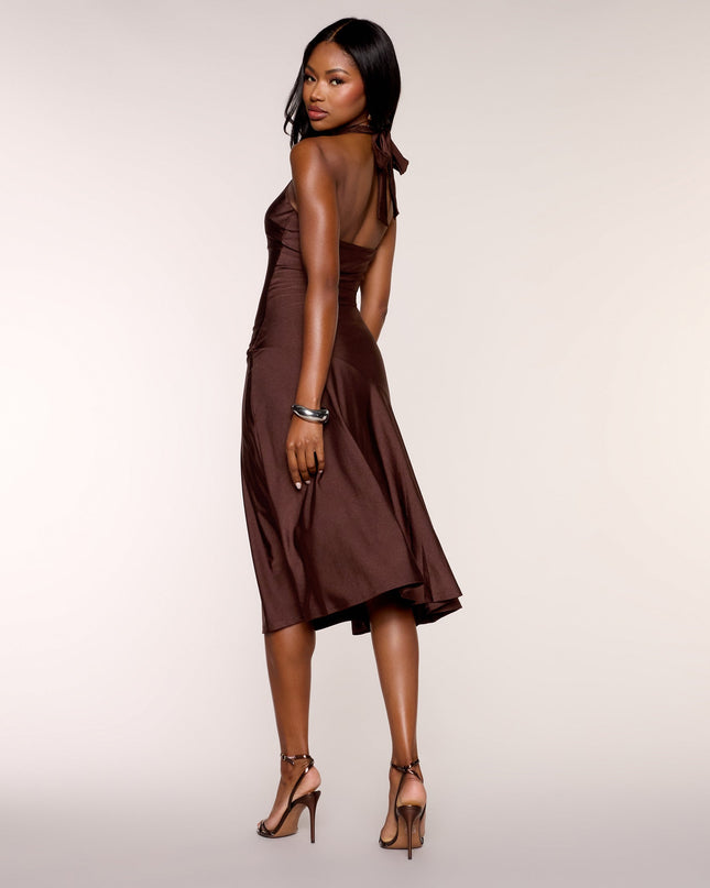 Sleek Plans A-Line Midi Dress