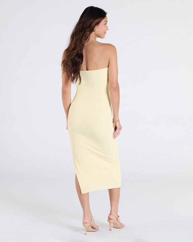 Smooth Talker Strapless Bodycon Midi Dress