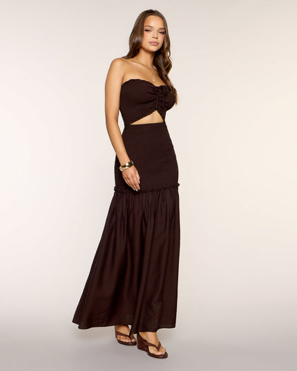 Brown Sugar Breeze Cutout Maxi Dress
