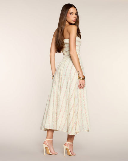 Sunday In Bloom Strapless Midi Dress
