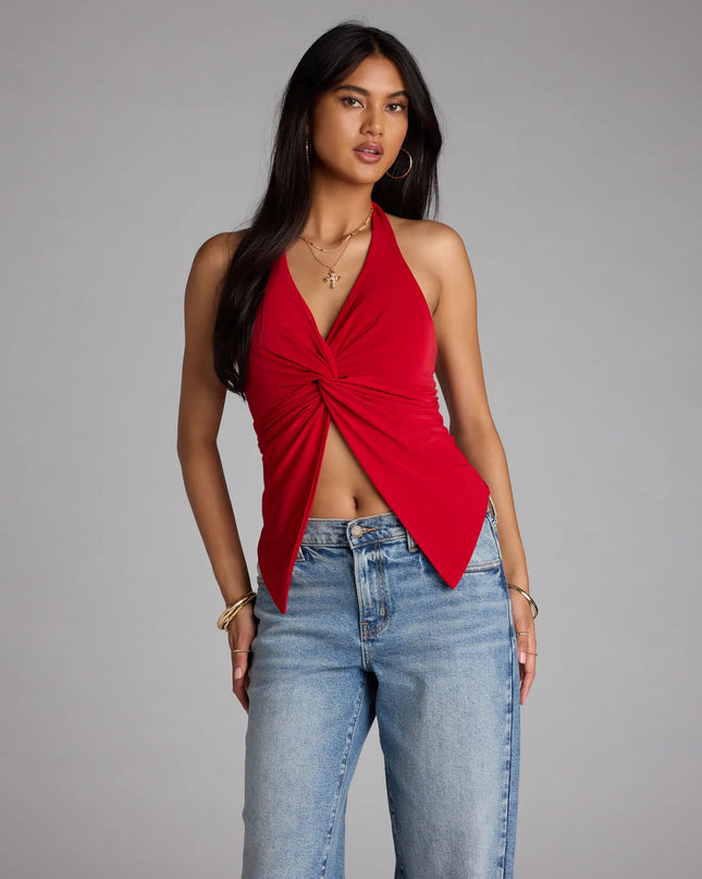 Routinely Cute Halter Knot Crop Top