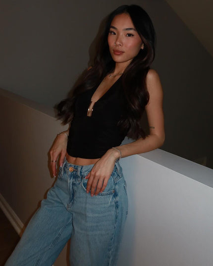 On Repeat Tie Back Halter Top