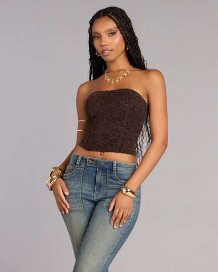 Downtown Date Lace-Up Tube Top