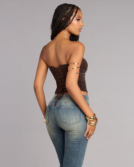 Downtown Date Lace-Up Tube Top