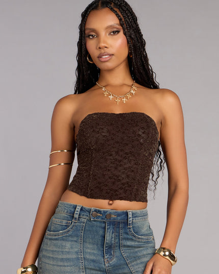 Downtown Date Lace-Up Tube Top
