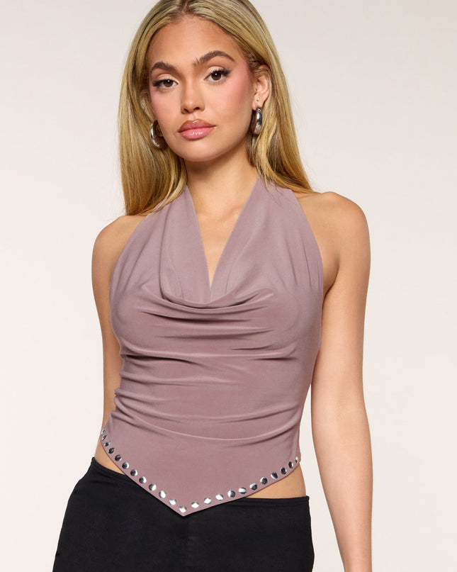 Always Iconic Cowl Halter Crop Top