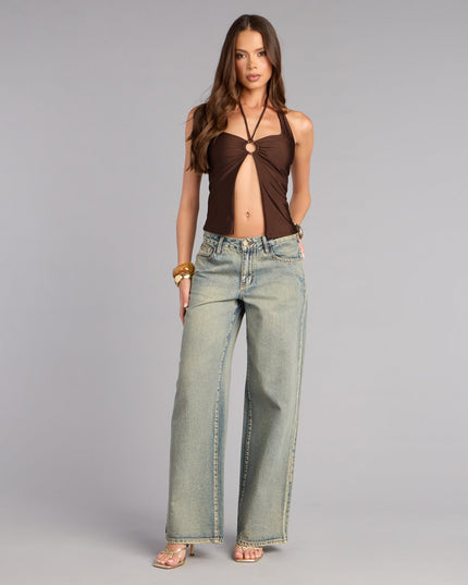 Caught Plans Halter Crop Top