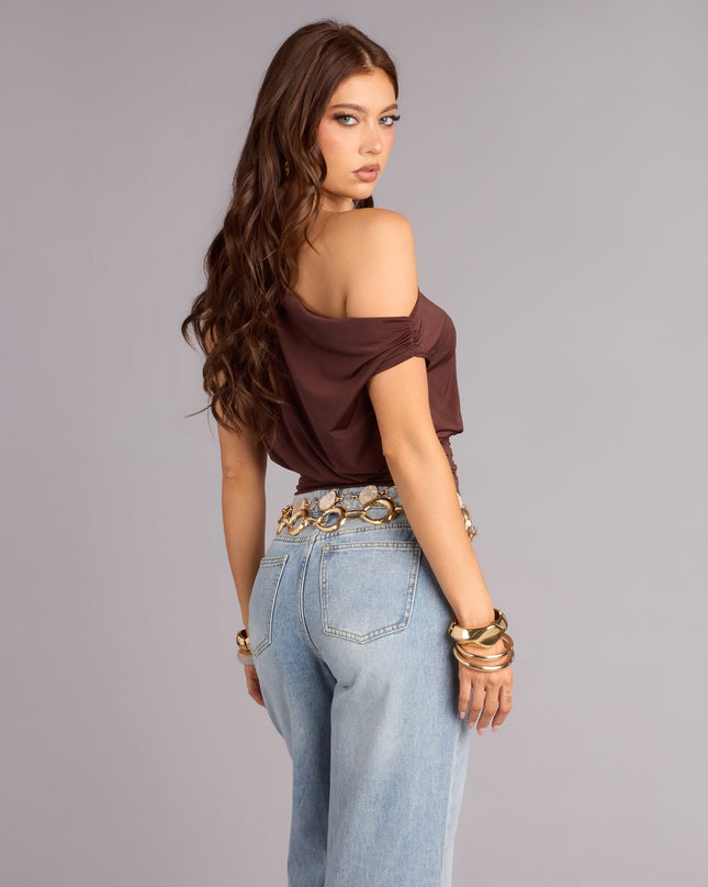 Off Script One-Shoulder Crop Top