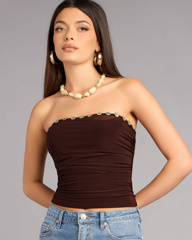 Plans Set Tube Button Crop Top