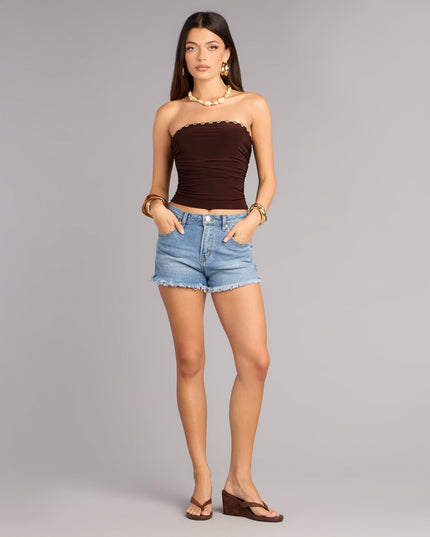 Plans Set Tube Button Crop Top