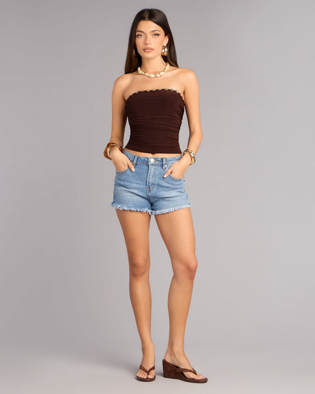 Plans Set Tube Button Crop Top