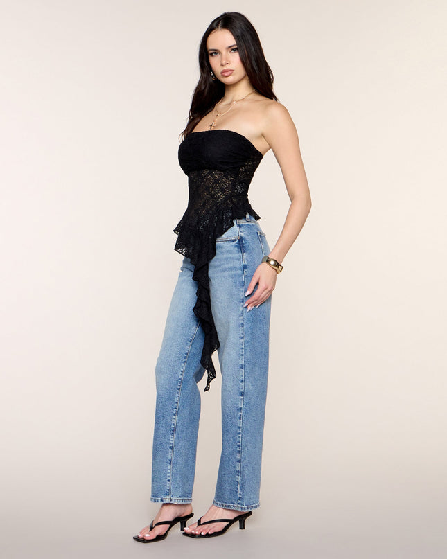 Ruffle Rumor Lace Tube Top