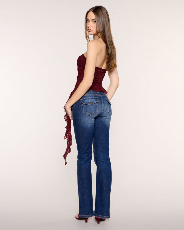 Ruffle Rumor Lace Tube Top