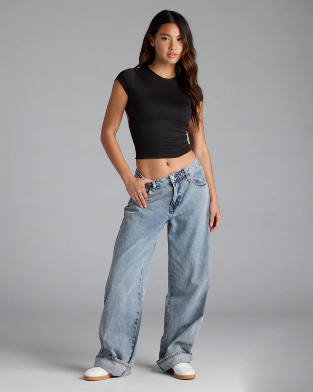 Baby Got Back Basic Crew Neck Crop Tee