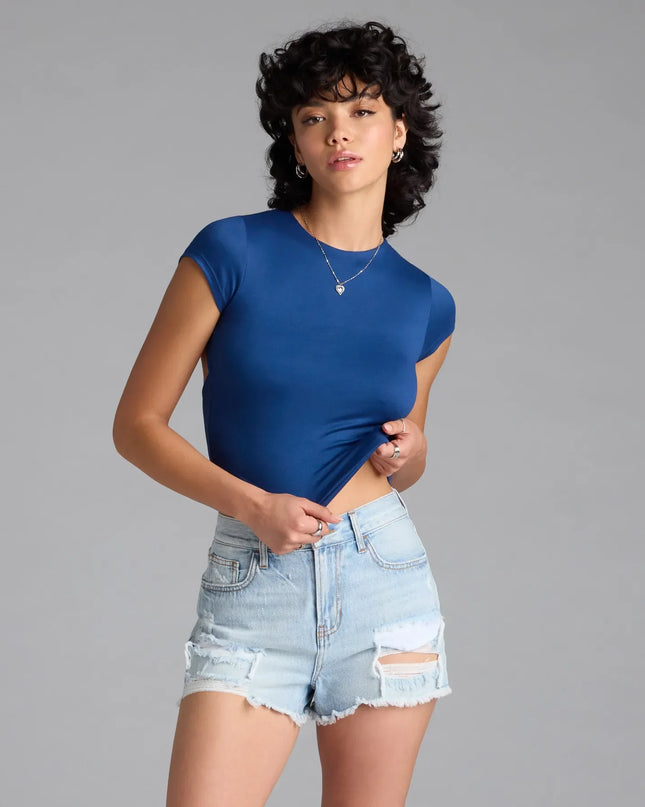 Baby Got Back Basic Crew Neck Crop Tee