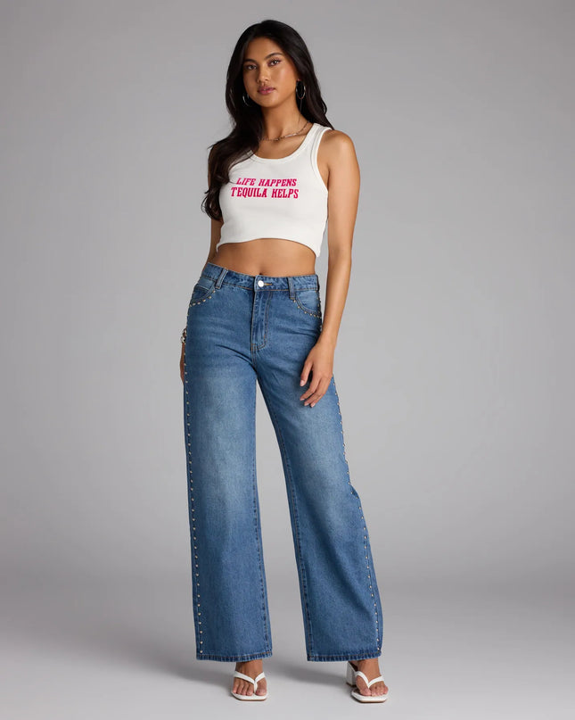 Tequila Made Me Do It Graphic Crop Top