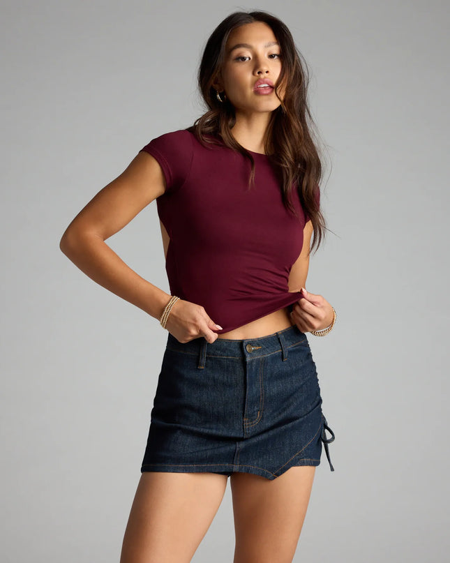 Baby Got Back Basic Crew Neck Crop Tee