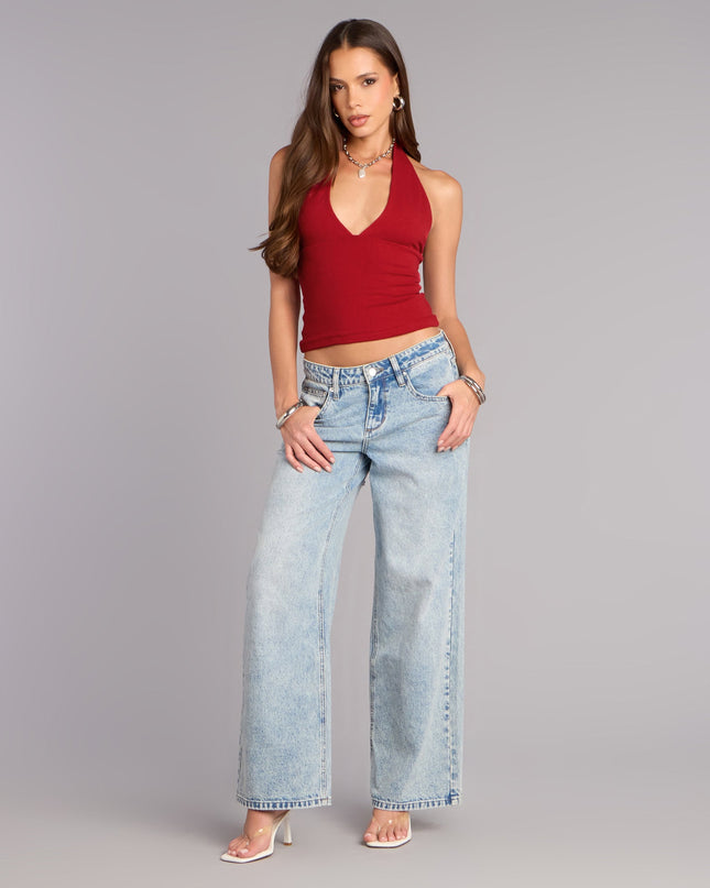 Keep It Cute V-Neck Halter Top