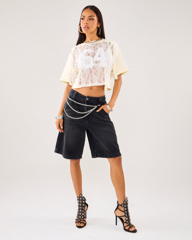 Varsity Crush Lace Jersey Top