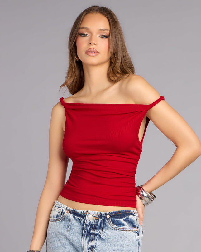 Instantly Styled Twisted One-Shoulder Top
