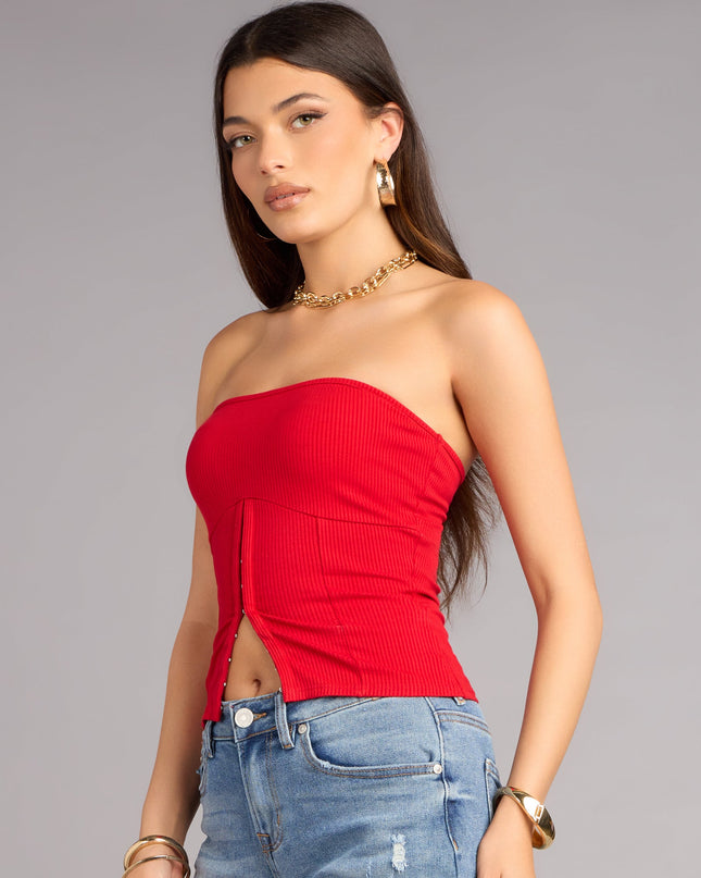 Keep It Bold Hook and Eye Tube Top