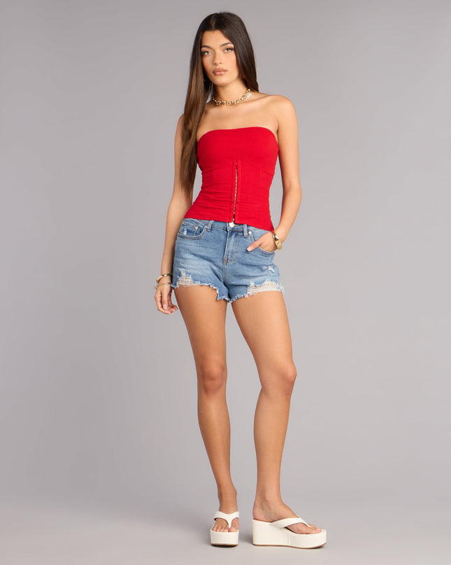 Keep It Bold Hook and Eye Tube Top
