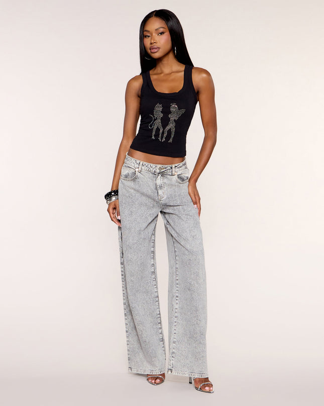 Rhinestone Angel And Devil Tank Top