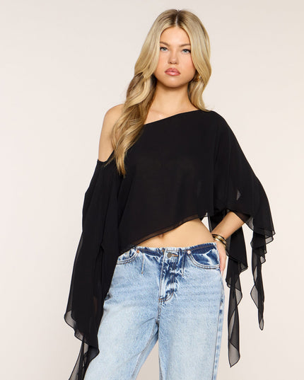 Flowy Mood Chiffon Ruffle Poncho