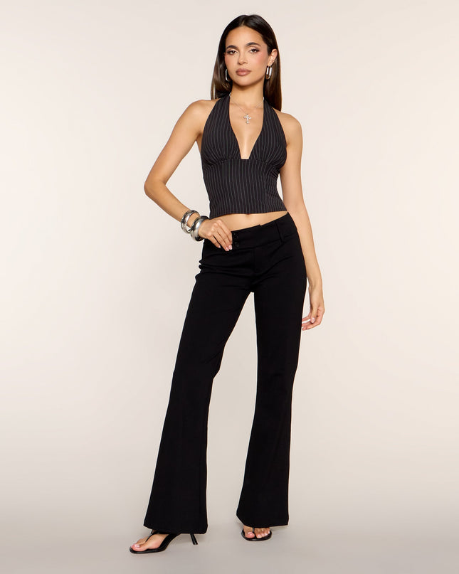 Line Up Pinstripe Halter Top