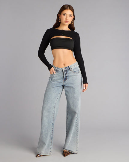 Level Up Ribbed Knit Long Sleeve Topper