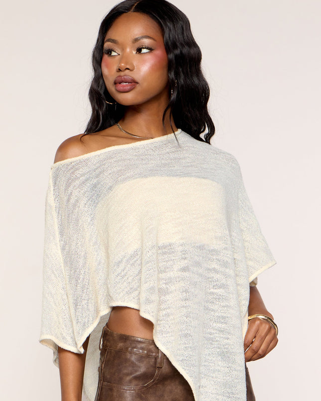 Light Layers Knit Off Shoulder Poncho