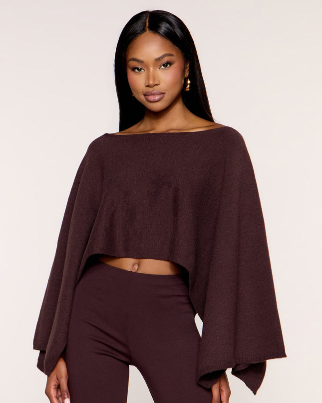 Angle Shift Asymmetrical Poncho Sweater
