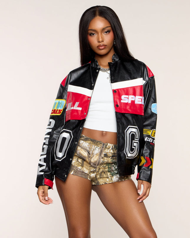 Off Duty Racer Faux Leather Jacket