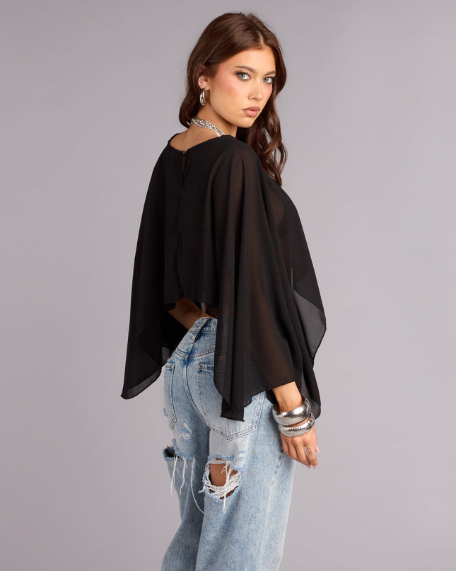 Midnight Air Sheer Mesh Poncho