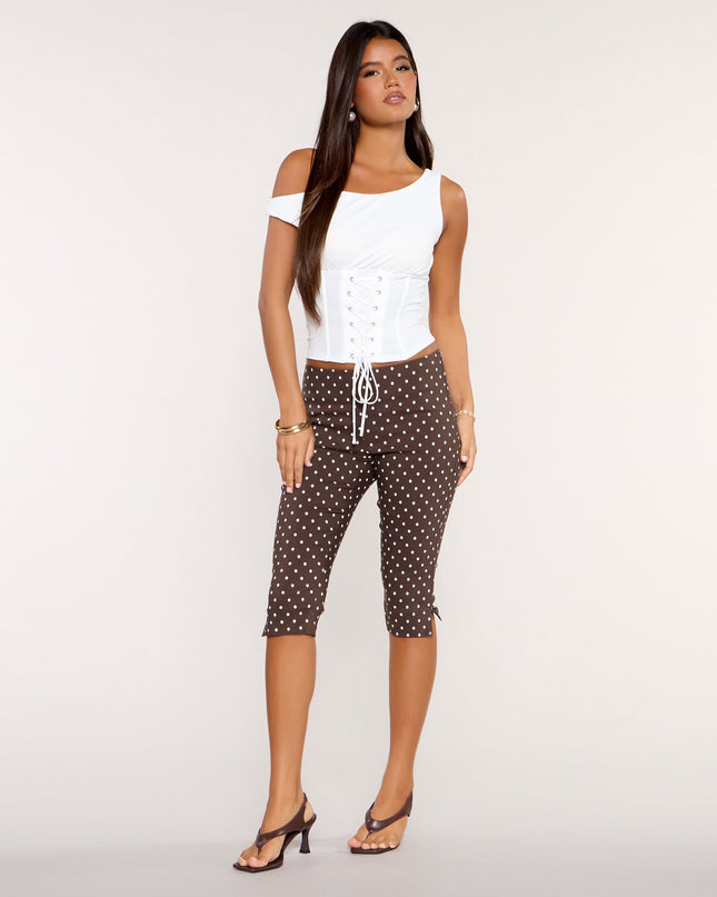 Spot On Polka Dot Twill Capri Pants