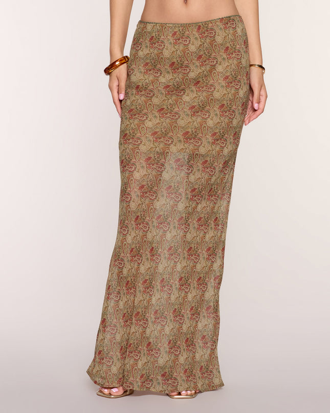 Paisley Mood Chiffon Maxi Skirt