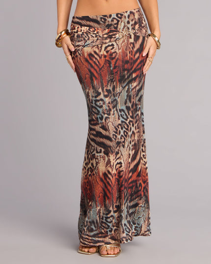 Untamed Vibes Animal Print Maxi Skirt