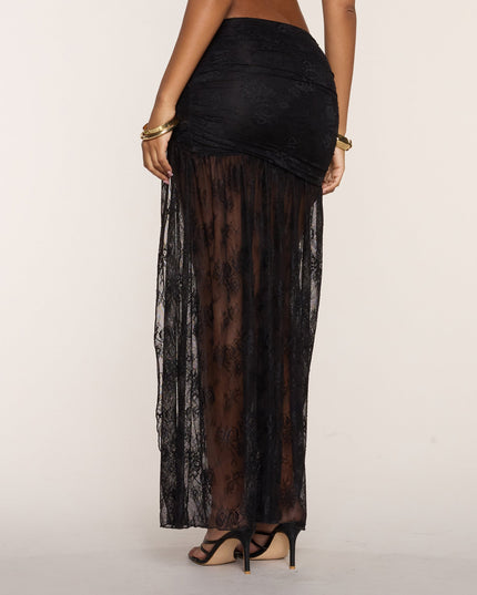 Playing With Sultry Lace Maxi Skirt