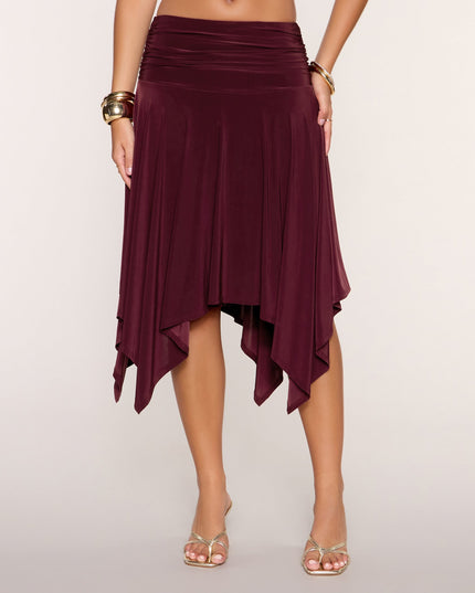 Trendy Moves Hanky Hem Midi Skirt
