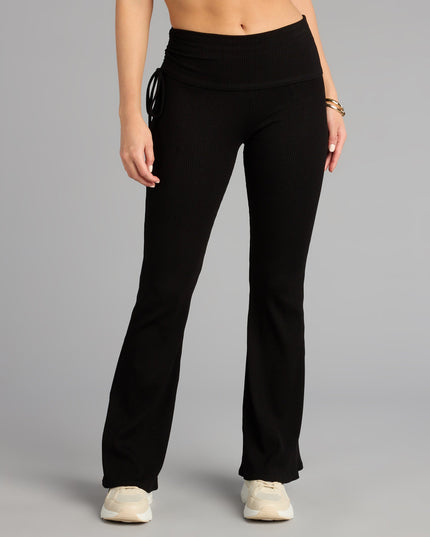 Lounge Goals Rib Knit Flare Pants