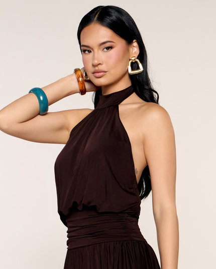 Twist Ending Halter Romper