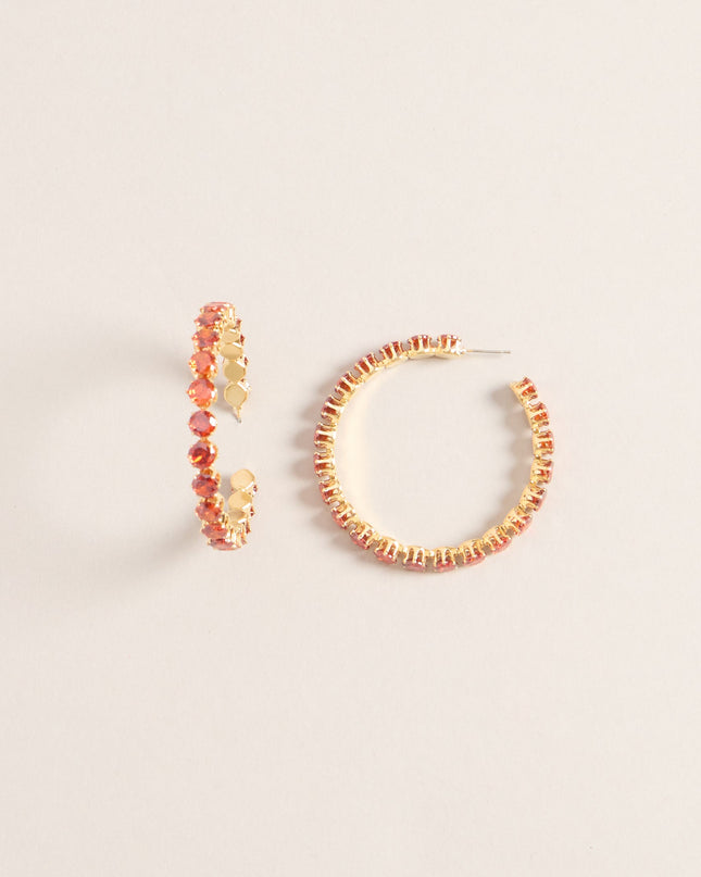 Plans Changed Rhinestone Hoop Earrings