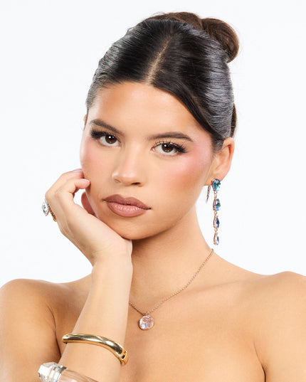 Vivid Shine Gemstone Drop Earrings