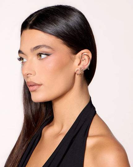 Sting Attached Rhinestone Scorpion Ear Cuffs