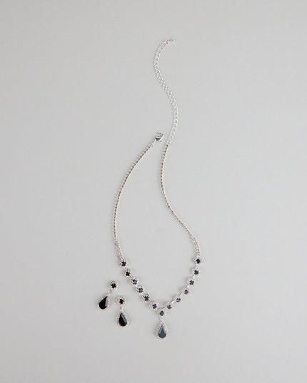 Luxe Beauty Rhinestone Necklace And Earrings Set