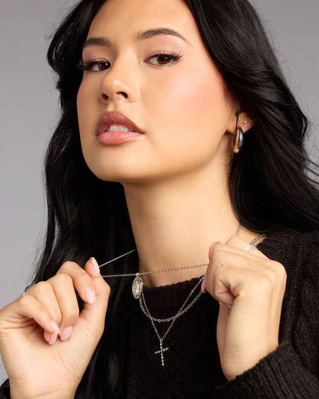 Dainty Blessings Cross Pendant Necklace