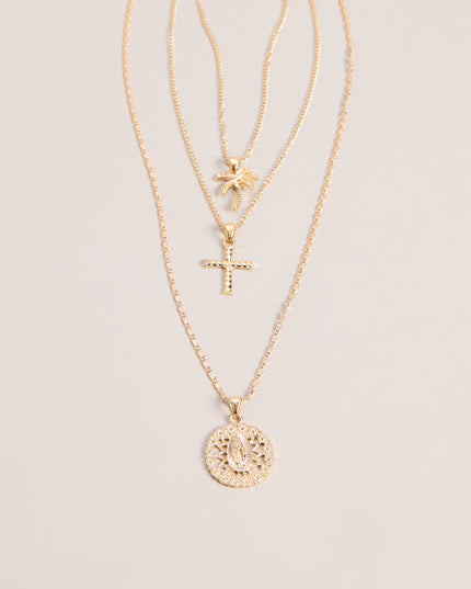 Effortless Stack Layered Charm Necklace